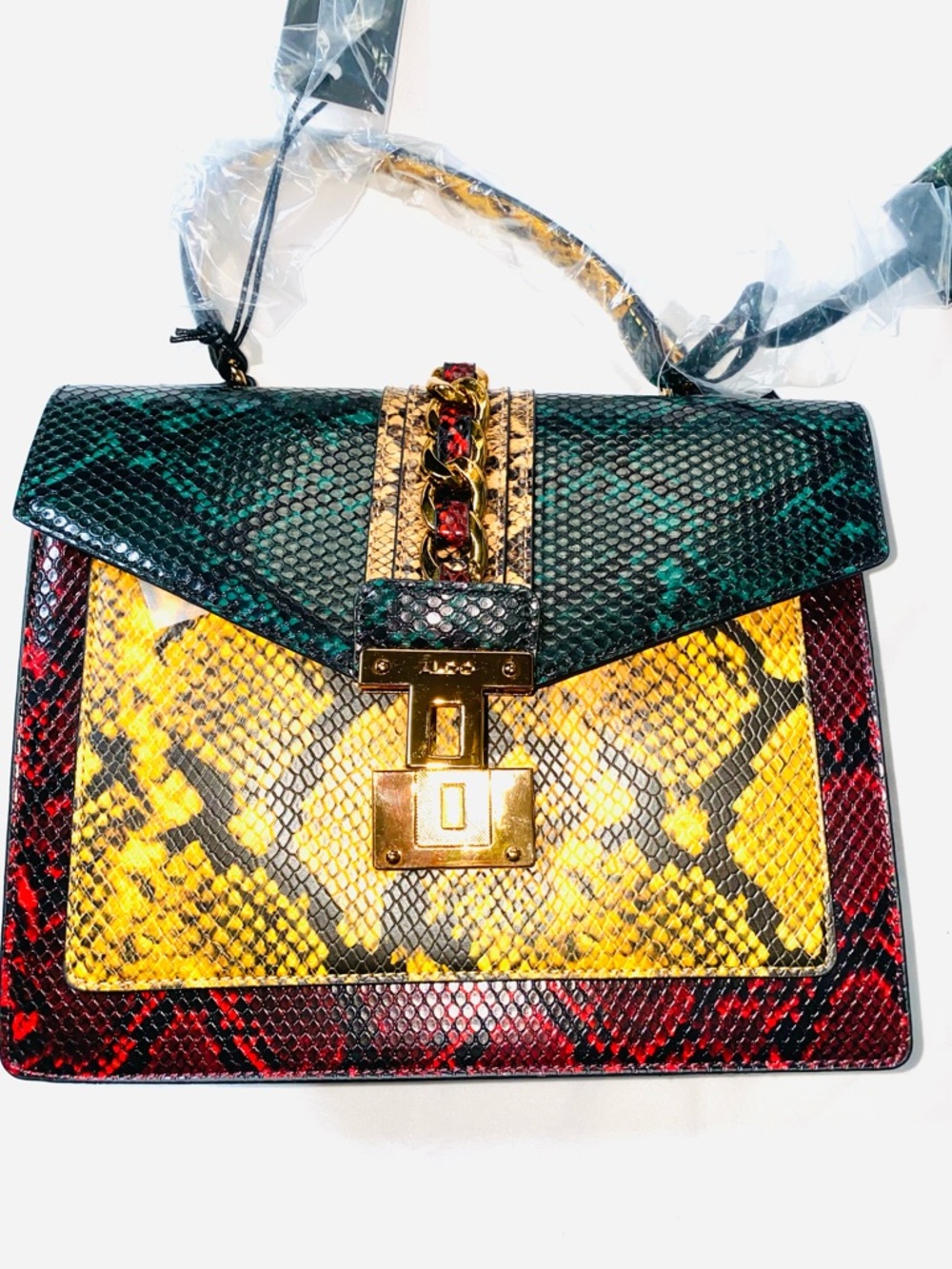 Aldo Glendaa Snakeskin Purse. New Trendy Casual Crossbody. Womens Python Handbag